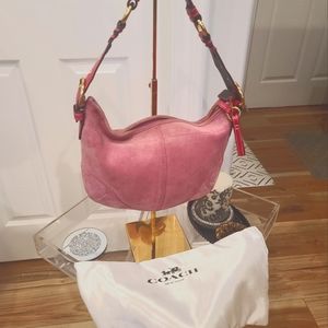 Pink Suede Coach Bag w Dust Bag